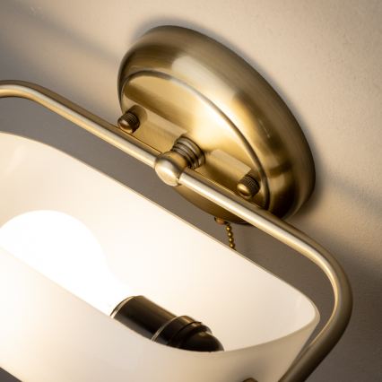 Brilagi - Aplica de perete BANK OFFICE 1xE27/60W/230V, alamă/albă