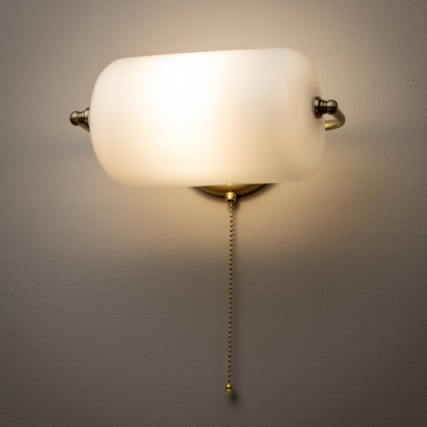 Brilagi - Aplica de perete BANK OFFICE 1xE27/60W/230V, alamă/albă