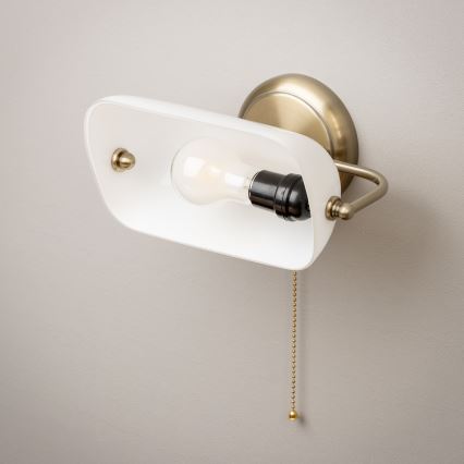 Brilagi - Aplica de perete BANK OFFICE 1xE27/60W/230V, alamă/albă