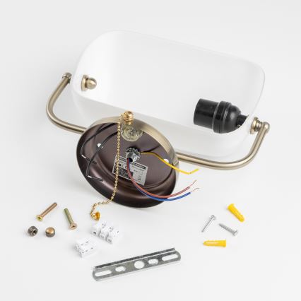 Brilagi - Aplica de perete BANK OFFICE 1xE27/60W/230V, alamă/albă