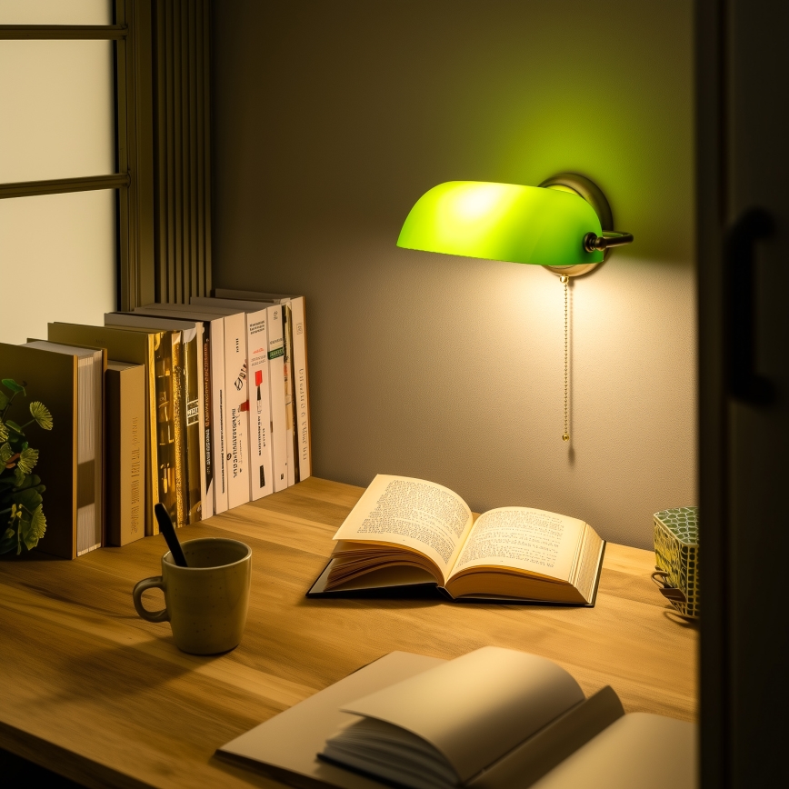 Brilagi - Aplica de perete BANK OFFICE 1xE27/60W/230V alama/verde