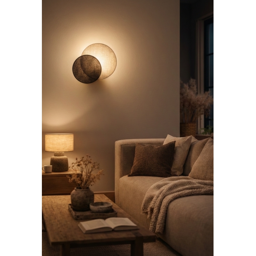 Brilagi - Aplica de perete CIRCLES 1xE27/60W/230V Ø 35 cm crem/maro