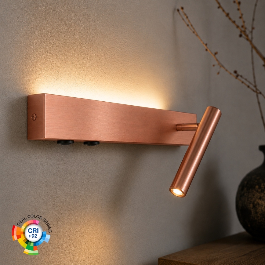 BRILAGI - Aplica de perete tip spot LED ARLIX LED/3W/230V + LED/7W, bronz, CRI 90