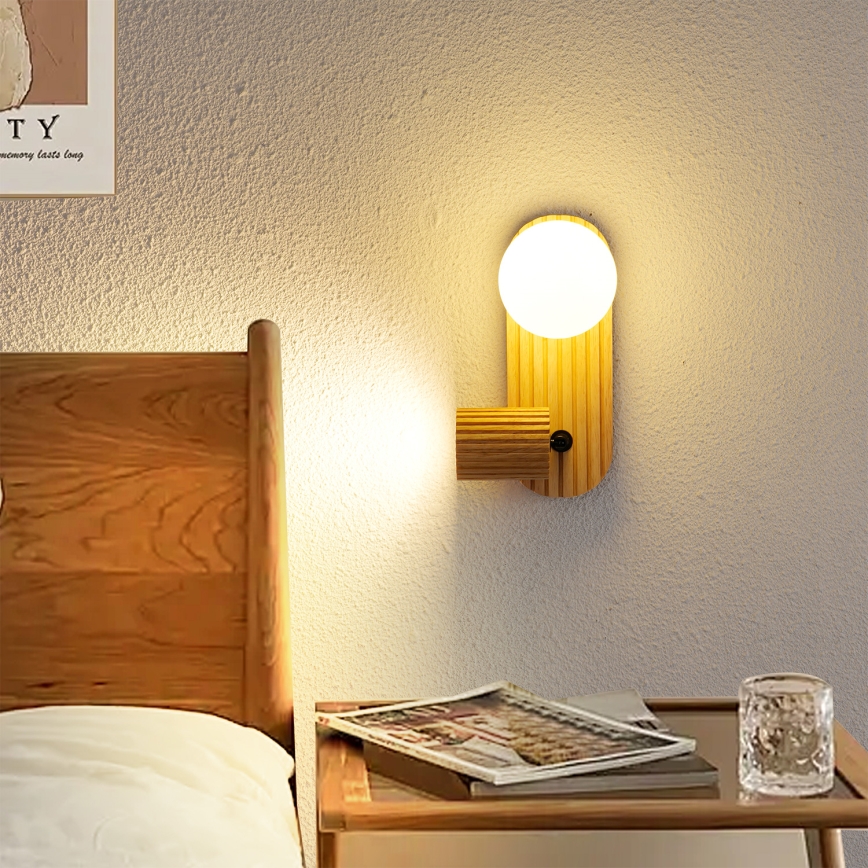 Brilagi - Aplică spot de perete MODERN WOOD, 1xG9/5W/230V + 1xGU10/8W, lemn
