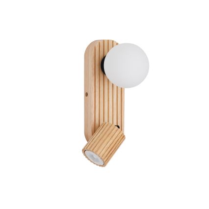 Brilagi - Aplică spot de perete MODERN WOOD, 1xG9/5W/230V + 1xGU10/8W, lemn