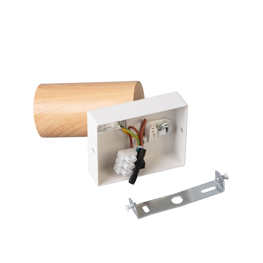 Brilagi - Aplică spot de perete cu întrerupător SELE 1xGU10/30W/230V alb/decor stejar