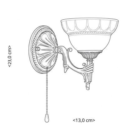 BRILAGI - Aplică de perete DAHLIA 1xE27/40W/230V alamă