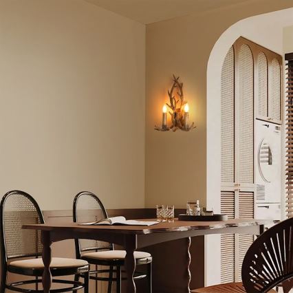 Brilagi - Aplica de perete DEER, 2xE14/10W/230V, cu coarne