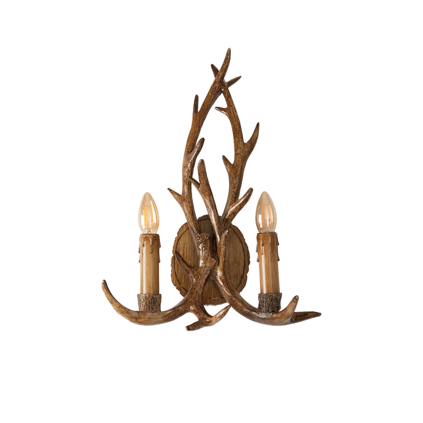 Brilagi - Aplica de perete DEER, 2xE14/10W/230V, cu coarne