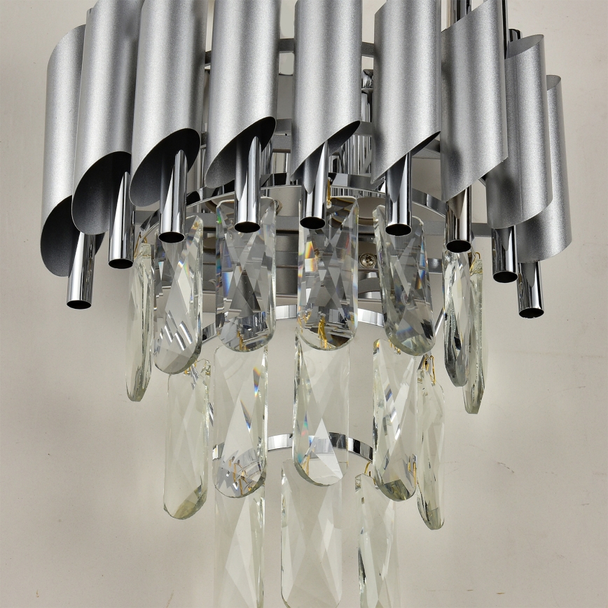 Brilagi - Aplica de perete ECLIPSE 2xE14/10W/230V argintie