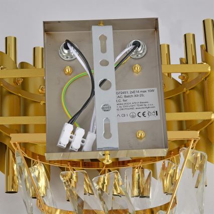 Brilagi - Aplică de perete ECLIPSE 2xE14/10W/230V aurie