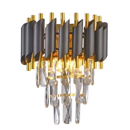 Brilagi - Aplică de perete ECLIPSE 2xE14/10W/230V negru/auriu