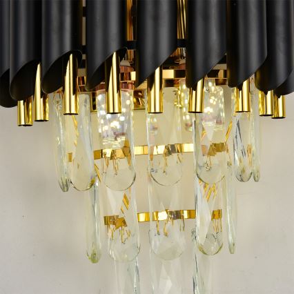 Brilagi - Aplică de perete ECLIPSE 2xE14/10W/230V negru/auriu