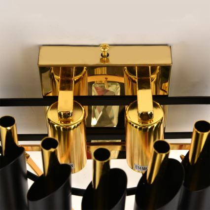 Brilagi - Aplică de perete ECLIPSE 2xE14/10W/230V negru/auriu