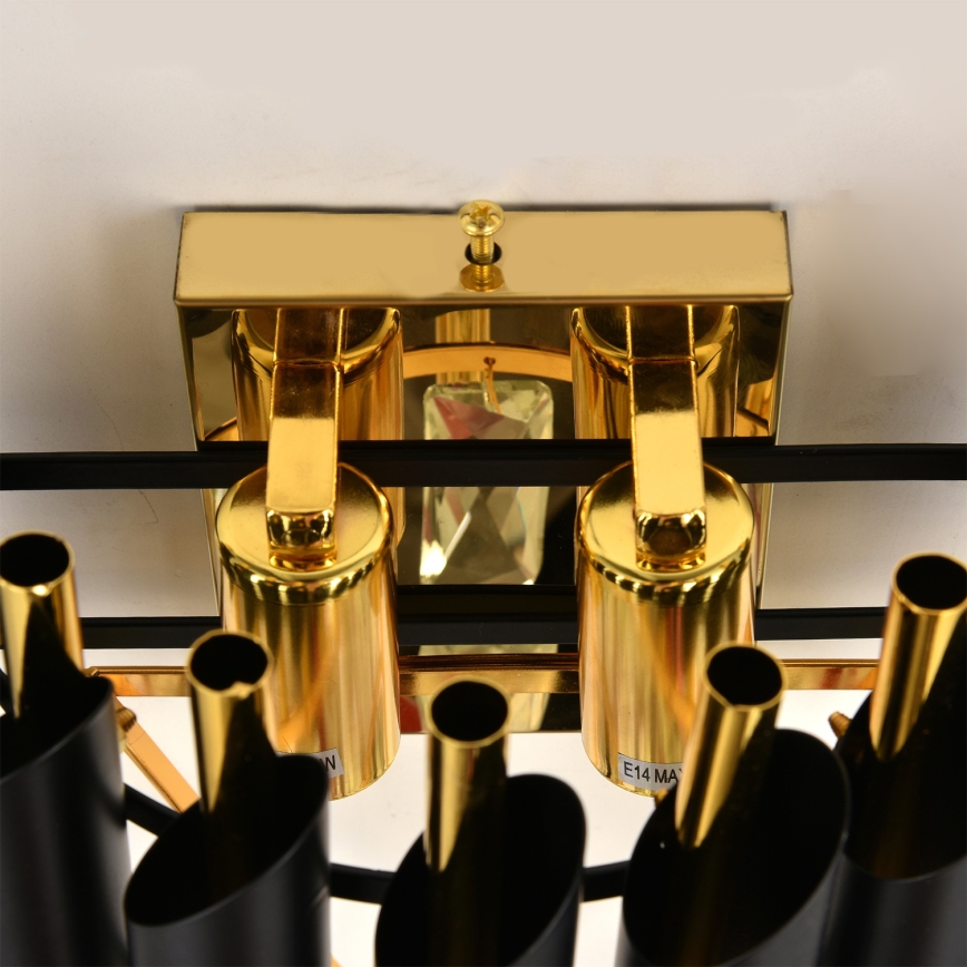 Brilagi - Aplică de perete ECLIPSE 2xE14/10W/230V negru/auriu