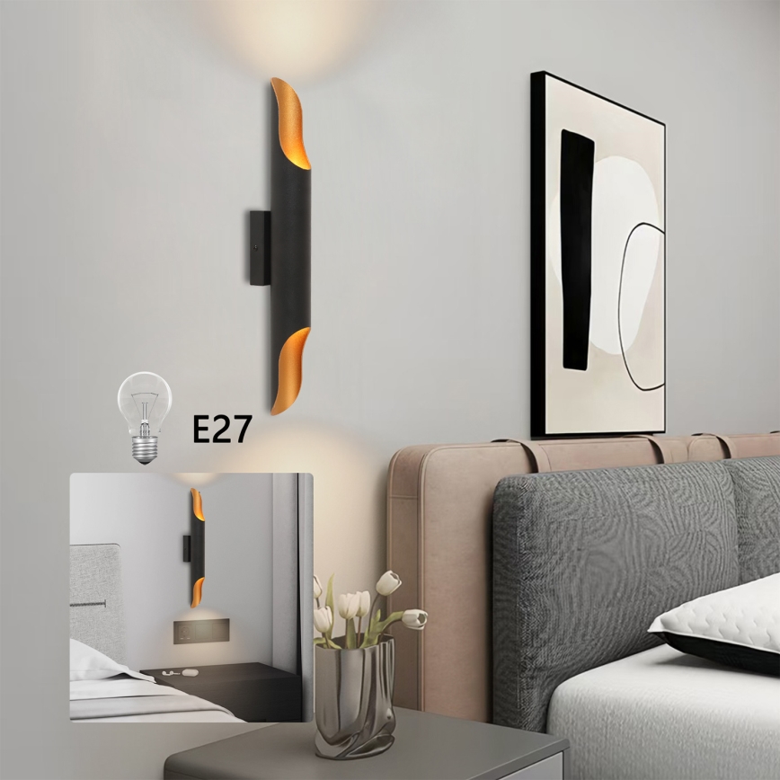 Brilagi - Aplica de perete KALMAR 2xE27/40W/230V negru/bronz