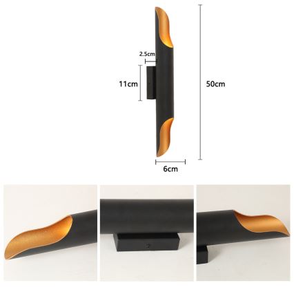 Brilagi - Aplica de perete KALMAR 2xE27/40W/230V negru/bronz