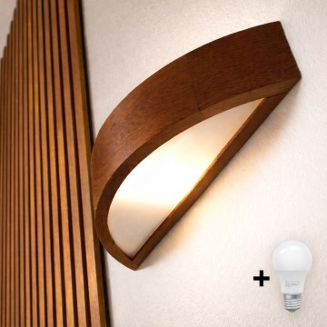 Brilagi - Aplică de perete LED CARVALHO 1xE27/15W/230V stejar/cireș