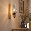 BRILAGI - Aplică de perete LED COTTAGE 1xE14/40W/230V stejar/gri fumuriu