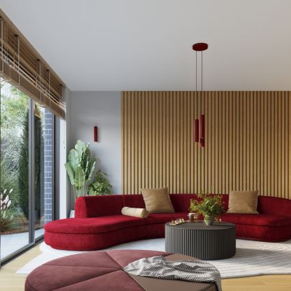 Brilagi - Aplică de perete LED CRESTO 2xGU10/10W/230V 30 cm bordo