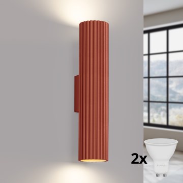 Brilagi - Aplică de perete LED CRESTO 2xGU10/10W/230V 30 cm roșie