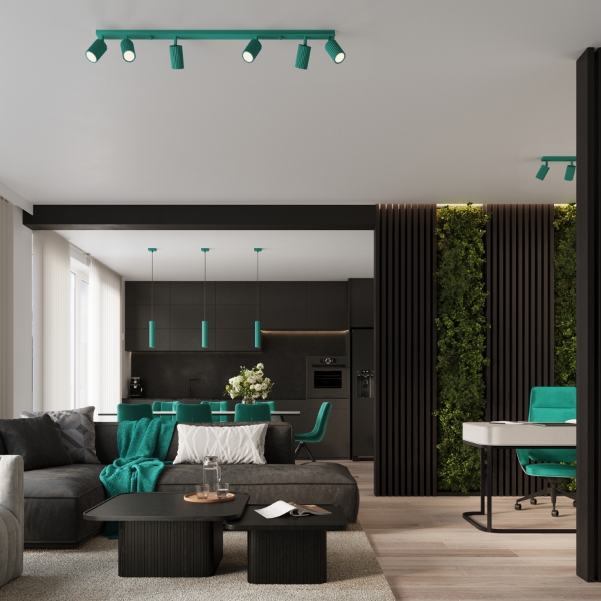 Brilagi - Aplica de perete LED CRESTO 2xGU10/10W/230V 30 cm turcoaz