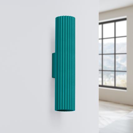 Brilagi - Aplica de perete LED CRESTO 2xGU10/10W/230V 30 cm turcoaz