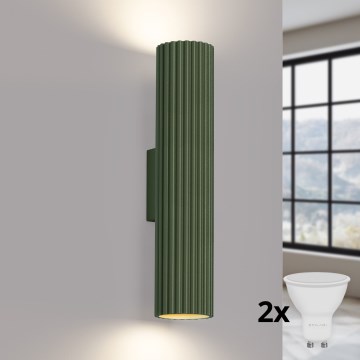 Brilagi - Aplica de perete LED CRESTO 2xGU10/10W/230V 30 cm verde