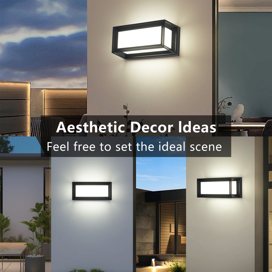 Brilagi - Aplică LED de exterior PARKER LED/12W/230V 3000/4500/6000K negru IP44