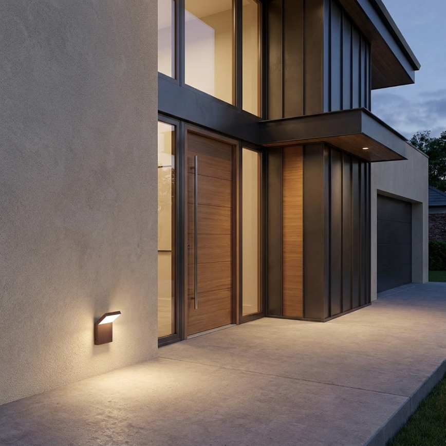 Brilagi - Aplica de perete LED de exterior RIANO LED/8W/230V maro IP65