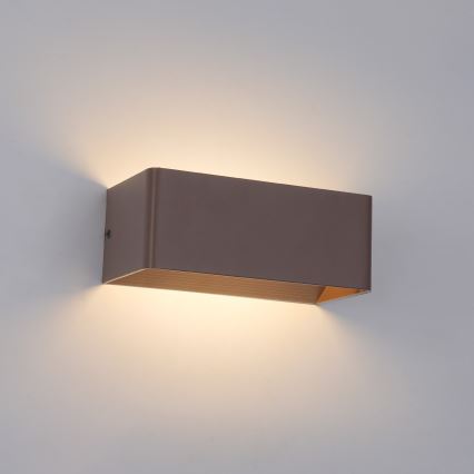 Brilagi - Aplică de perete LED DONNANI, 7W, 230V, 20 cm, maro, IP44