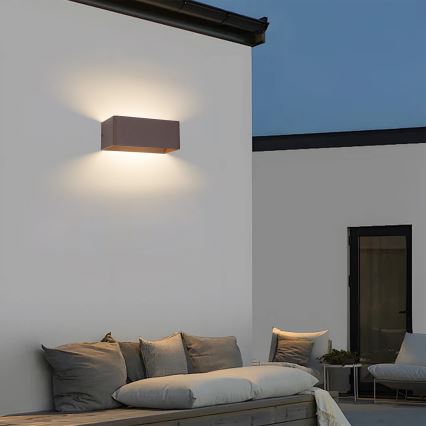 Brilagi - Aplică de perete LED DONNANI, 7W, 230V, 20 cm, maro, IP44