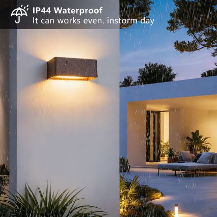 Brilagi - Aplică de perete LED DONNANI, 7W, 230V, 20 cm, maro, IP44