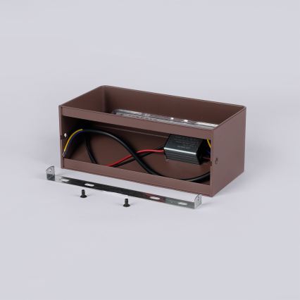 Brilagi - Aplică de perete LED DONNANI, 7W, 230V, 20 cm, maro, IP44