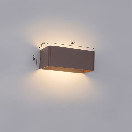 Brilagi - Aplică de perete LED DONNANI, 7W, 230V, 20 cm, maro, IP44