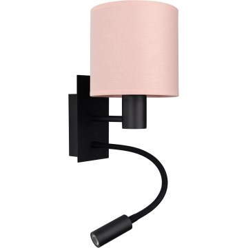 Brilagi - Aplică de perete LED flexibilă BOBO 1xE27/25W/230V + LED/3W neagră/roz