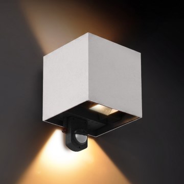 Brilagi - Aplică de perete LED pentru exterior cu senzor CUBE LED/6W/230V gri IP65