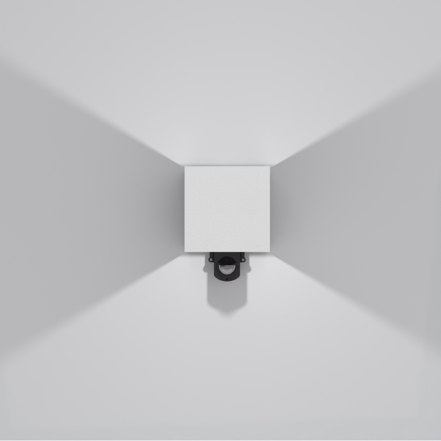Brilagi - Aplică de perete LED pentru exterior cu senzor CUBE LED/6W/230V gri IP65