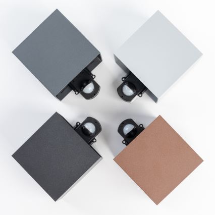 BRILAGI - Aplică de perete LED pentru exterior cu senzor CUBE LED/6W/230V gri IP65