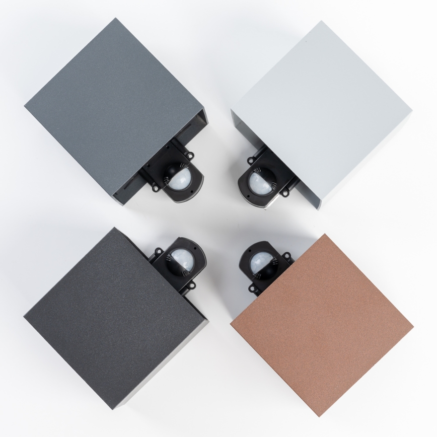 BRILAGI - Aplică de perete LED pentru exterior cu senzor CUBE LED/6W/230V gri IP65