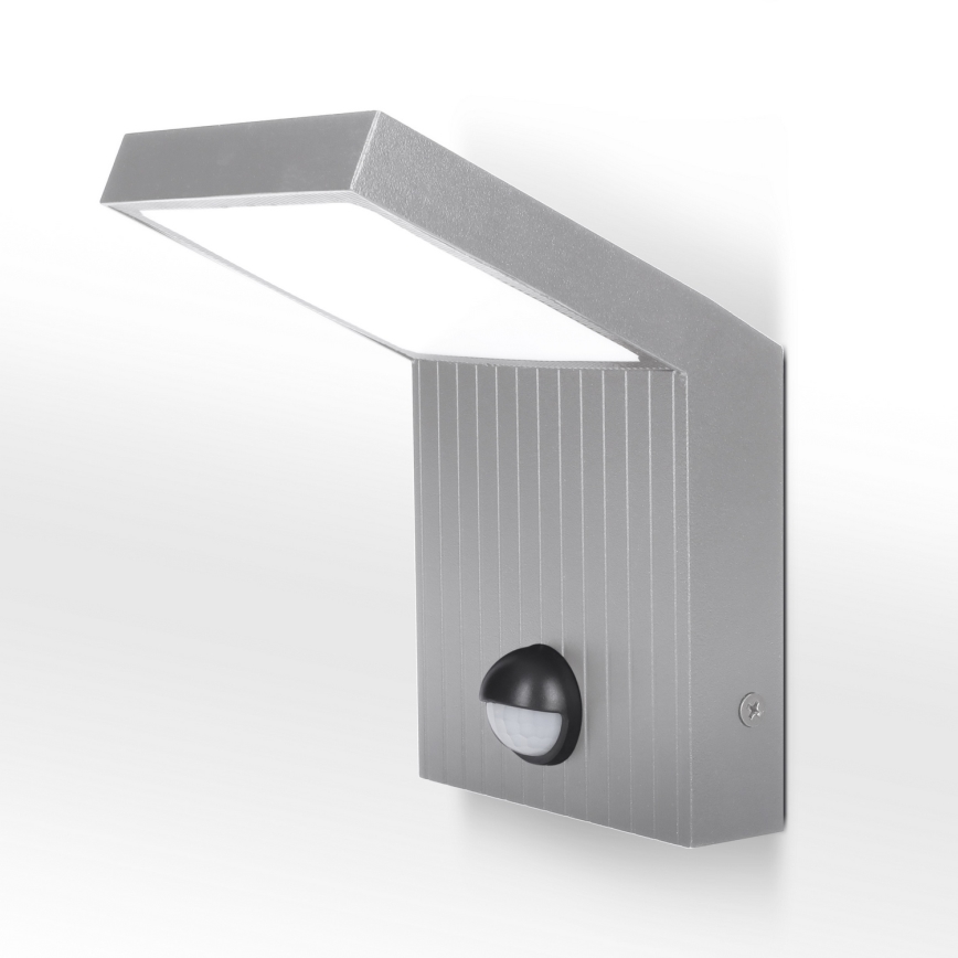 Brilagi - Aplica LED de exterior cu senzor RIANO, 8 W, 230 V, argintie, IP65