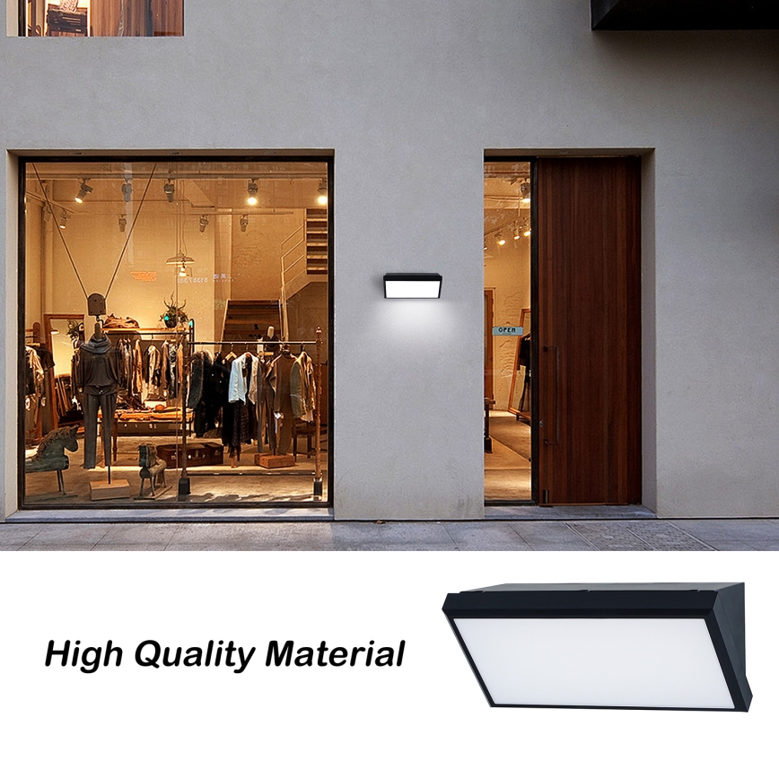 Brilagi TRIANGLE - Aplică LED de perete pentru exterior cu senzor, 20W, 230V, negru, IP65
