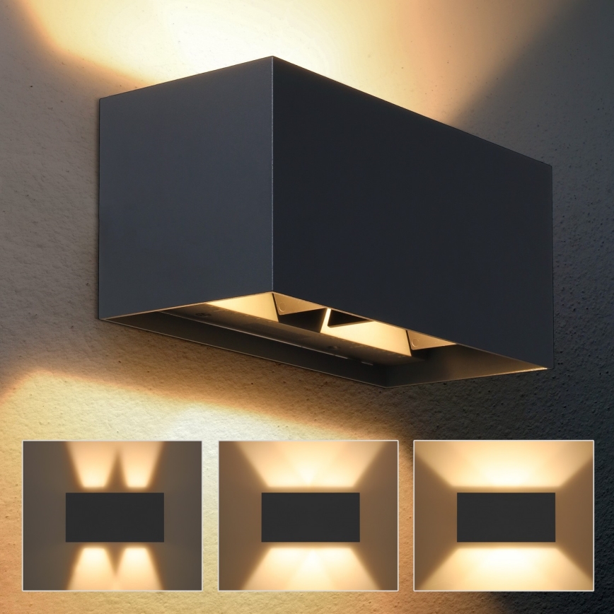 Brilagi - Aplică de perete LED pentru exterior DOUBLE CUBE LED/12W/230V antracit IP65