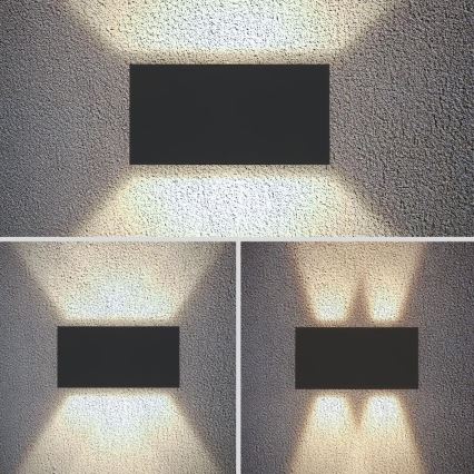 Brilagi - Aplică de perete LED pentru exterior DOUBLE CUBE LED/12W/230V antracit IP65