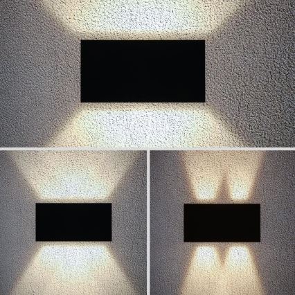 Brilagi - Aplică de perete LED pentru exterior DOUBLE CUBE LED/12W/230V neagră IP65