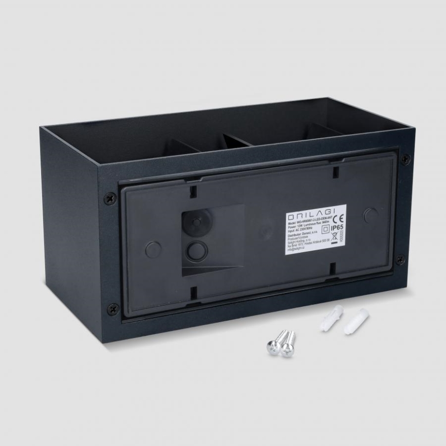 Brilagi - Aplică de perete LED pentru exterior DOUBLE CUBE LED/12W/230V neagră IP65
