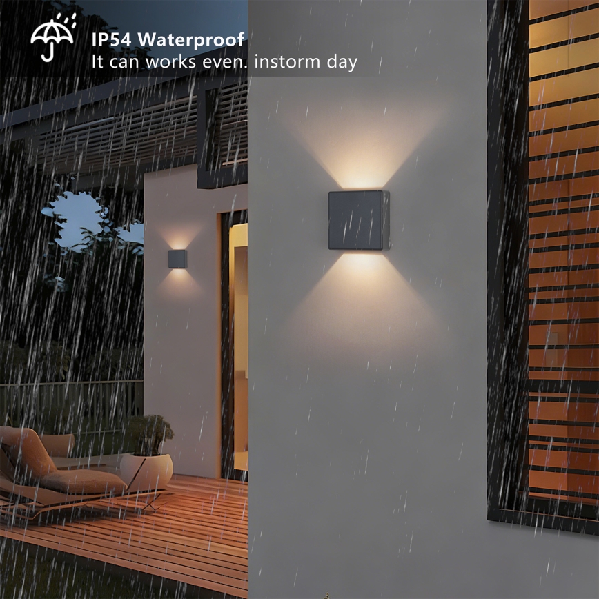 Brilagi - Aplică de perete LED pentru exterior DOUBLERAY LED/6W/230V antracit IP54