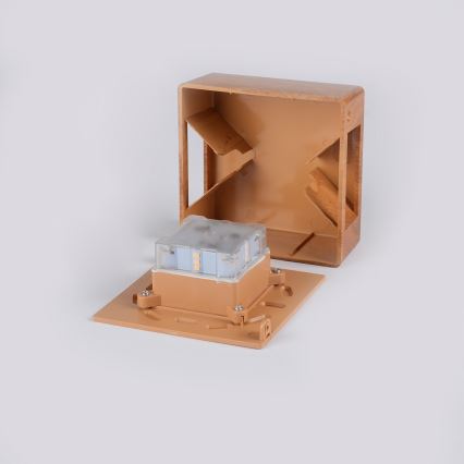 Brilagi - Aplica de perete LED pentru exterior DOUBLERAY LED/6W/230V cu decor din lemn IP54