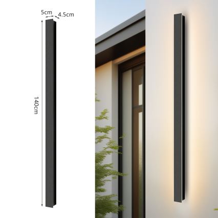 Brilagi - Aplică de exterior LINEAR LED/32W/230V 3000K IP65 140 cm neagră CRI 90
