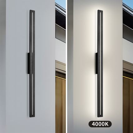 Brilagi - Aplică LED de perete pentru exterior LINEO, 24W, 230V, 4000K, IP65, 100 cm, negru, CRI 90